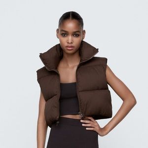 Zara Brown puffer vest